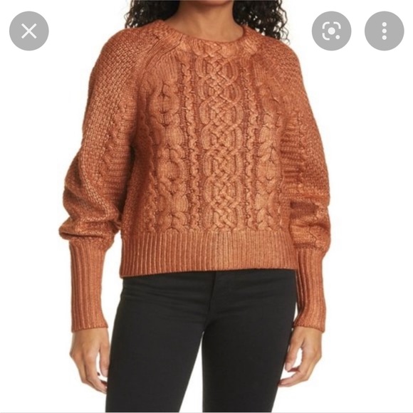 Veronica Beard Sweaters - Gorgeous Veronica Beard Yola Foil Finish Sweater in Copper, Size Large. NWT.